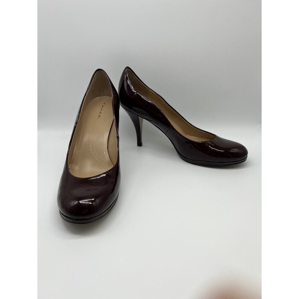 Tahari Colette Burgundy Maroon Red Platform Patent Sexy Leather Heels Size‎ 9M